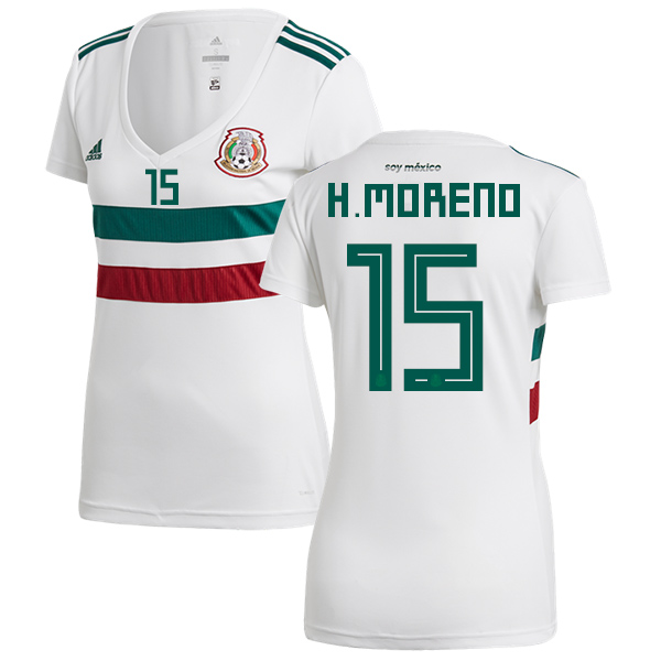 Women's Mexico #15 H.Moreno Away Soccer Country Jersey - Click Image to Close